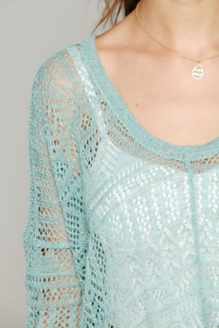 Pointelle Pullover Sweater