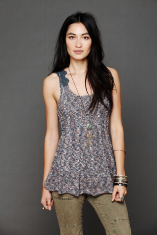 Crochet Back Pullover Tank in Cable-Knit-Sweaters