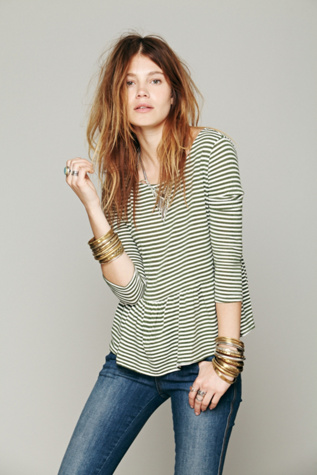 We The Free In A Line Peplum Tee