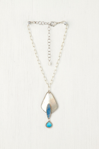 Annie Hammer  Turquoise Three Tier Shell Pendant in jewelry