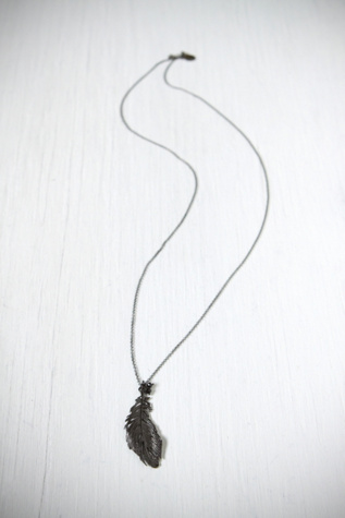 Onyx Feather Necklace