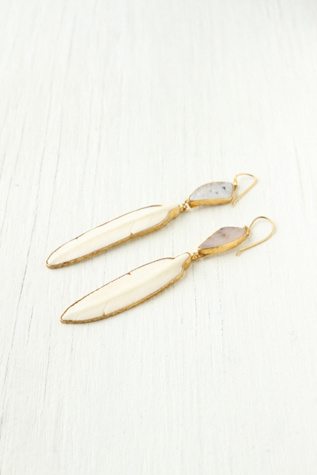 Heather Benjamin Horn Feather Druzy Earring in earrings