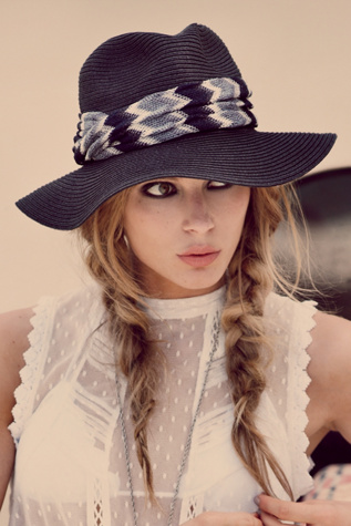 Zig Zag Banded Panama in accessories-hats-fedoras-caps