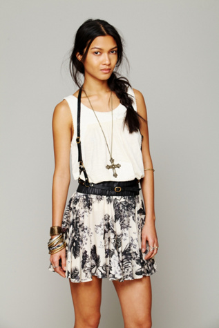 Free People Willow Rose Silk Mini Skirt in mini-skirts