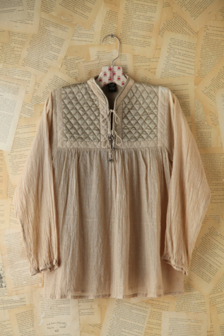 Free People Vintage Quilted Tunic Top in Vintage-Tops