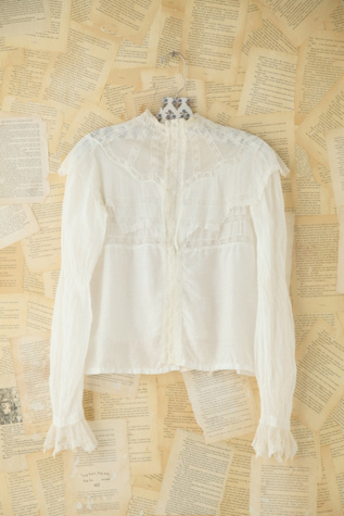 Free People Vintage Cotton and Lace Top in Vintage-Tops