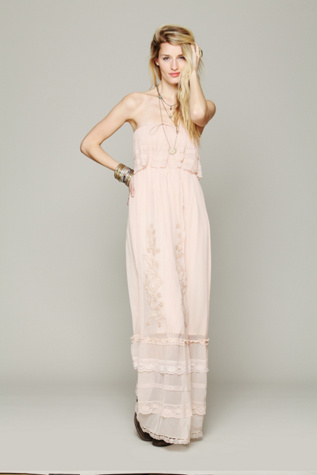 Maddie Embroidered Silk Maxi in clothes-dresses