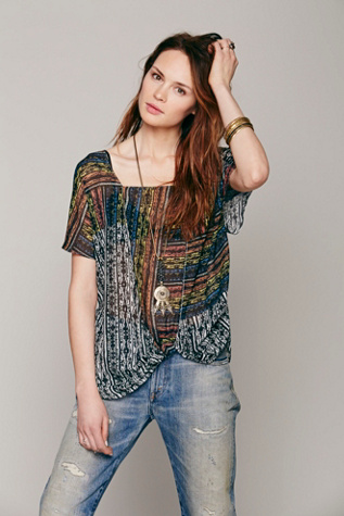 Drippy Square Neck Knot Pullover