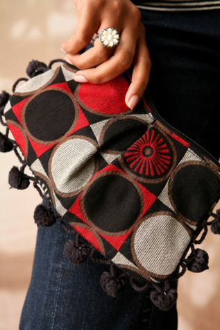 Vintage Pom Pom Clutch