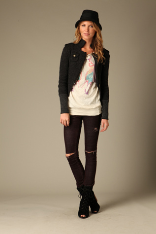 Blank Distressed Skinny Cord